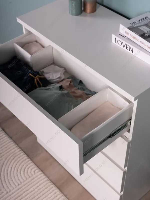 Комод Варма, 4 ящика, 80х100х40 см, эмаль белая | изображение 10