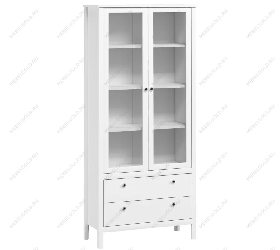 Шкаф-витрина Ева (Хельга) REG2W2S белый | изображение 1