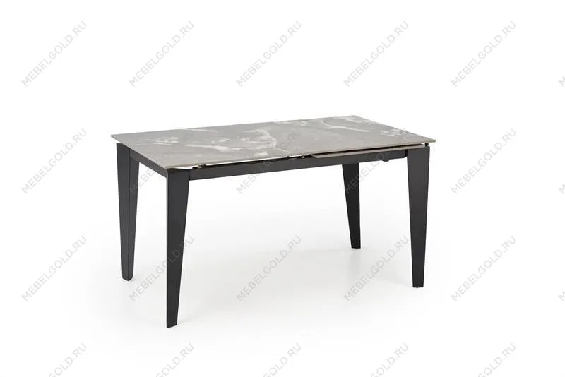 Стол обеденный Halmar FELIX раскладной (серый мрамор/черный)