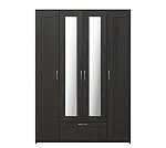 БРИМНЭС / СИРИУС Шкаф четырёхдверный ИКЕА / IKEA с одним выдвижным ящиком и двумя зеркалами, Дуб Венге | изображение 1