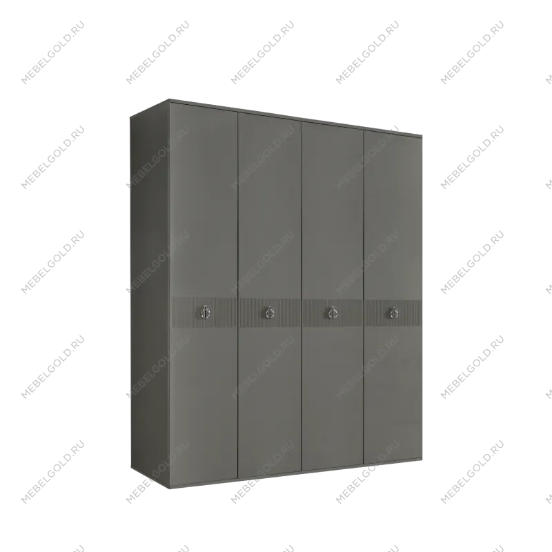 Шкаф 4-х дверный Римини СОЛО (Серый/Серебро) РМШ2/4(s)