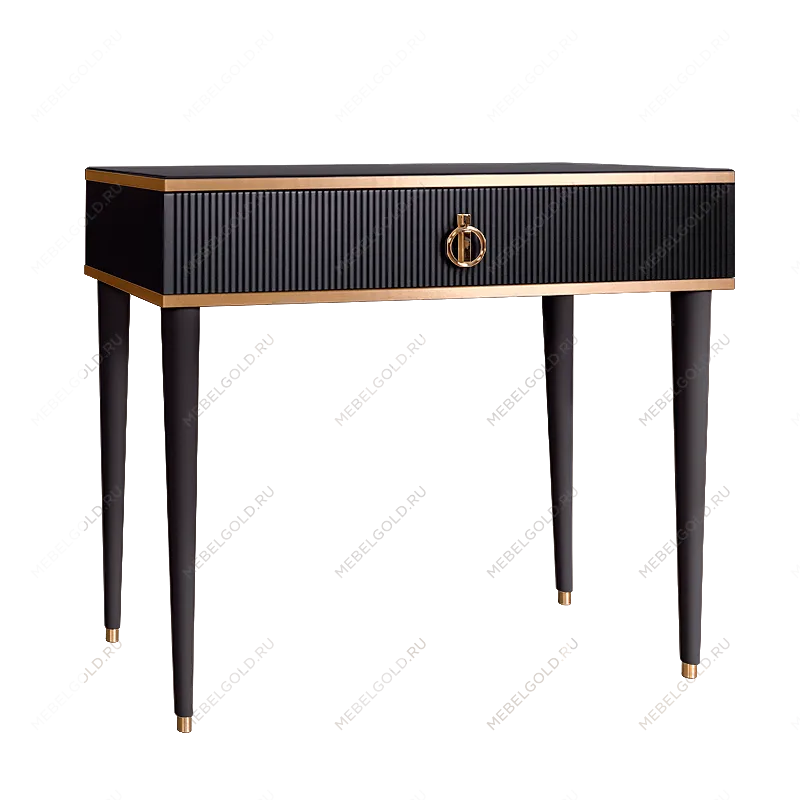 Стол туалетный узкий Римини СОЛО (Черный/Золото) РМСТ-1(s)[9]