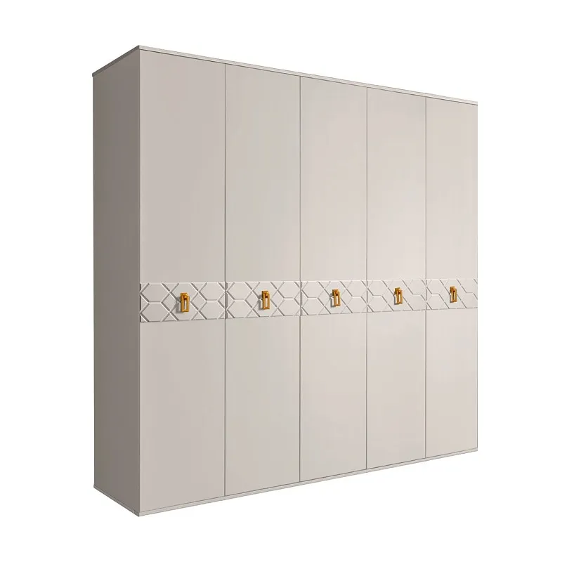 Шкаф 5-ти дв. Bogemia Farfalle (Шелк/Золото) БМШ2/5(Fa)