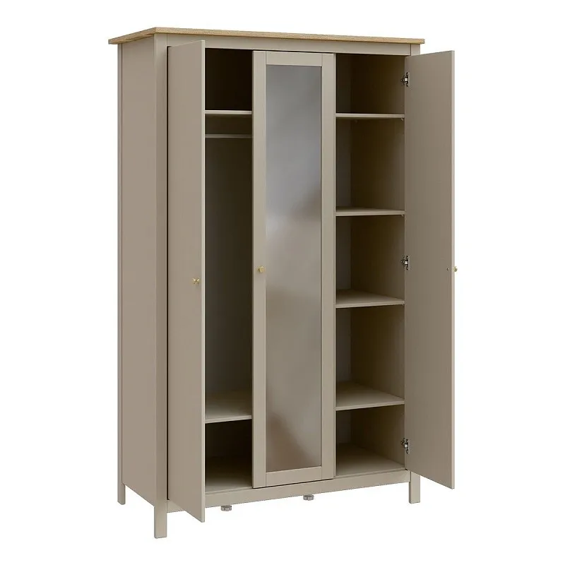 Шкаф распашной Сага, 3 двери, 132х64х215 см кашемир/ясень | изображение 1