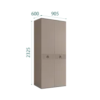 Шкаф 2-х дверный Римини СОЛО (Мокка/Серебро) РМШ2/2(s)