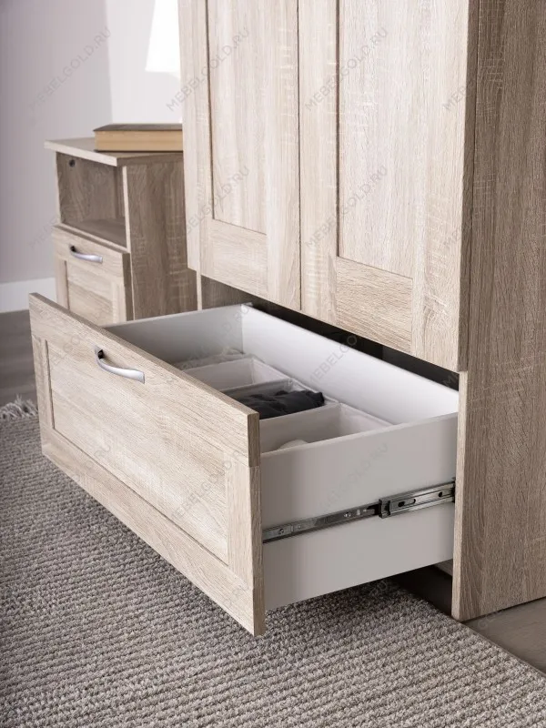 Шкаф Сириус узкий, с выдвижной вешалкой, 2 двери и 1 ящик, 78х41х190 см, дуб сонома | изображение 6