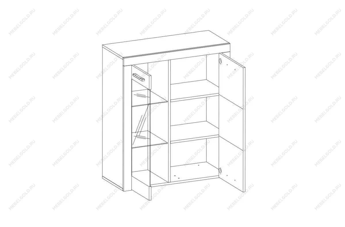 Шкаф с витриной Оскар 1V1D | изображение 1