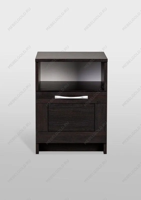 Тумба прикроватная Сириус, 1 ящик, 41х39х53с м, дуб венге, черно-коричневая | изображение 6