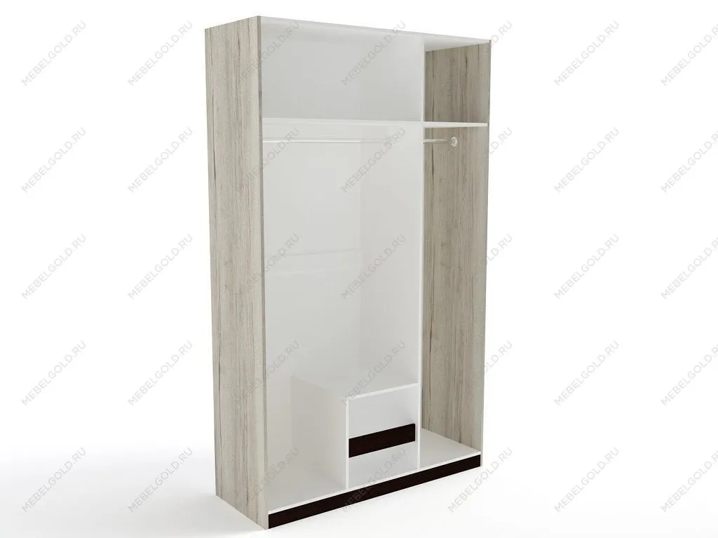 Шкаф 3-х дверный с декоративным обкладом, Мале (1442*544*2316) Дуб галифакс белый | изображение 1