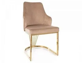 Стул кухонный Signal ALURE Velvet Bluvel 28 (бежевый/золотой)