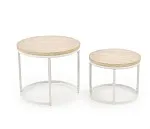 Комплект Halmar OREO (2 стола журнальных) (травертин/белый) | изображение 3