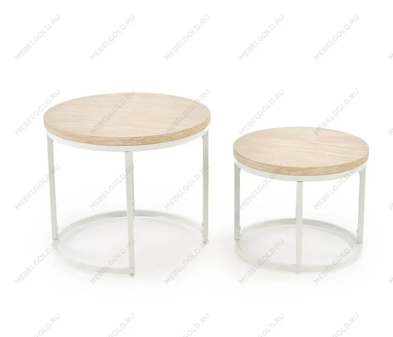 Комплект Halmar OREO (2 стола журнальных) (травертин/белый) | изображение 3