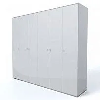 Шкаф 6-ти дверный Римини (Белый/Серебро) РМШ2/6