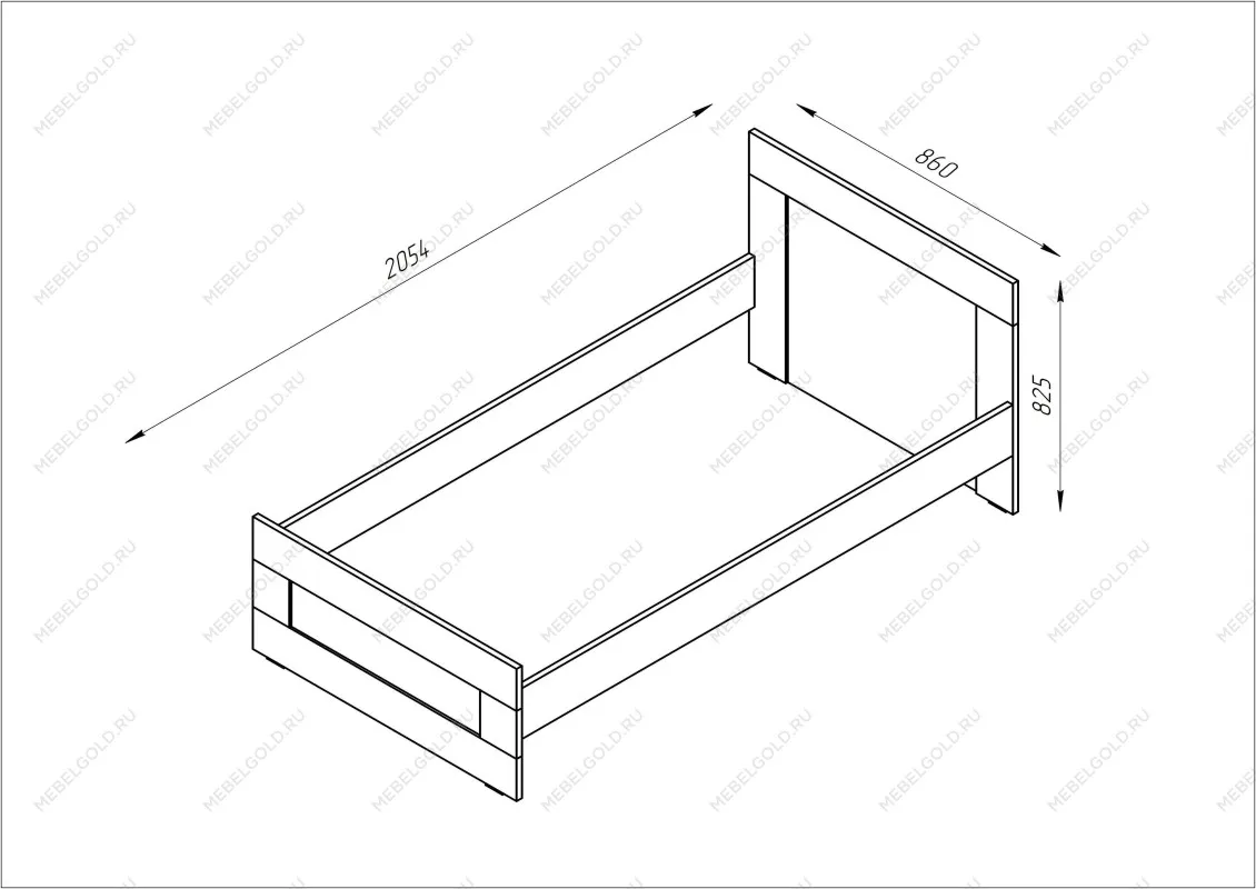 Кровать односпальная Сириус, 80х200 см, черный, дуб венге | изображение 9