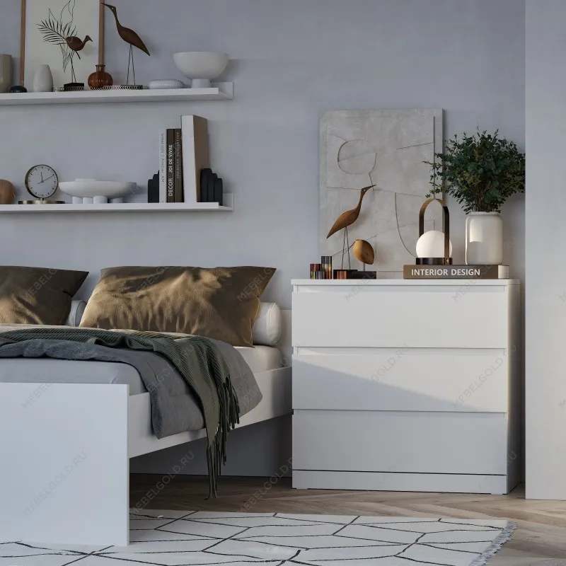 Комод Варма, 3 ящика, 80х78х40 см, эмаль белая | изображение 7