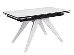 Стол Невада керамика (1400*800+300+300/керамика Gilf white/подстолье черный/ноги белый) | изображение 1