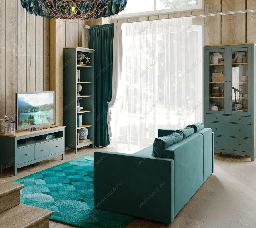 САГА тумба 3 ящика темно-бирюзовая/ясень | изображение 5