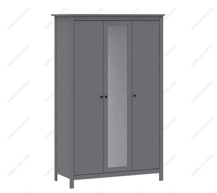 САГА шкаф 3 двери с зеркалом серый | изображение 3