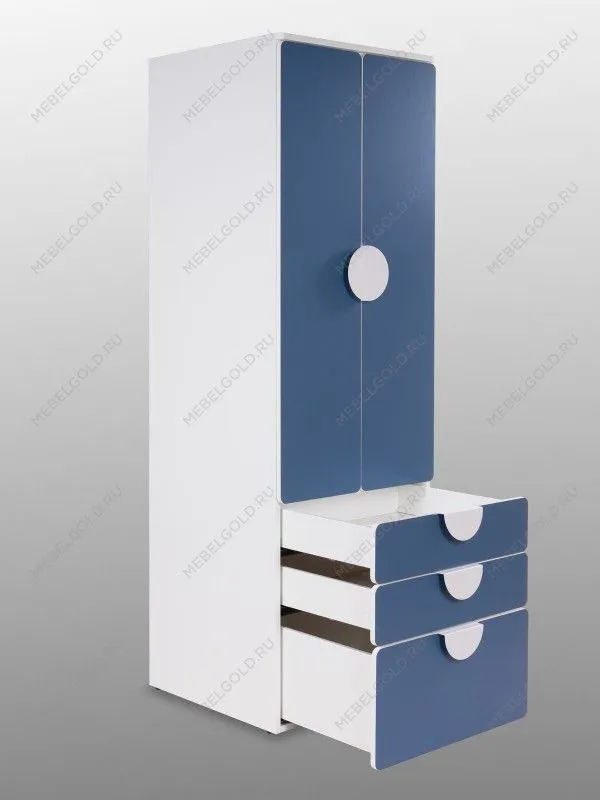 Шкаф распашной Пикси, с двумя дверьми, тремя выдвижными ящиками и полкой 60x57x180, озорной василек | изображение 15