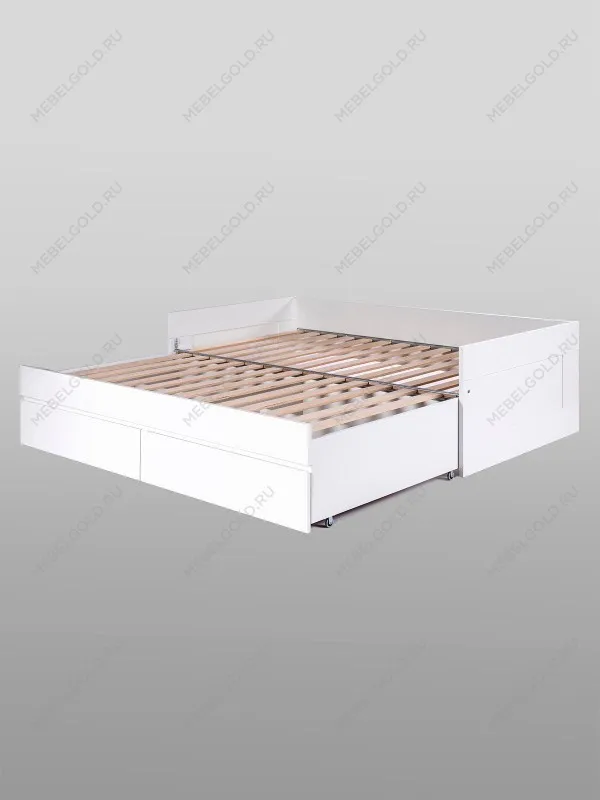 Кровать раздвижная Сириус, с ящиками, 80х200/160х200 см, белая | изображение 13