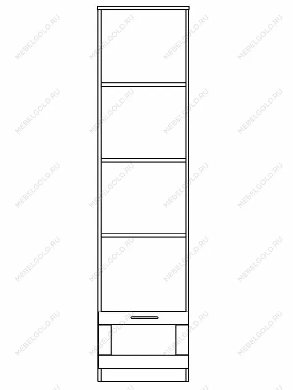 Стеллаж Сириус, 1 ящик, 39х35х190 см, дуб сонома | изображение 13