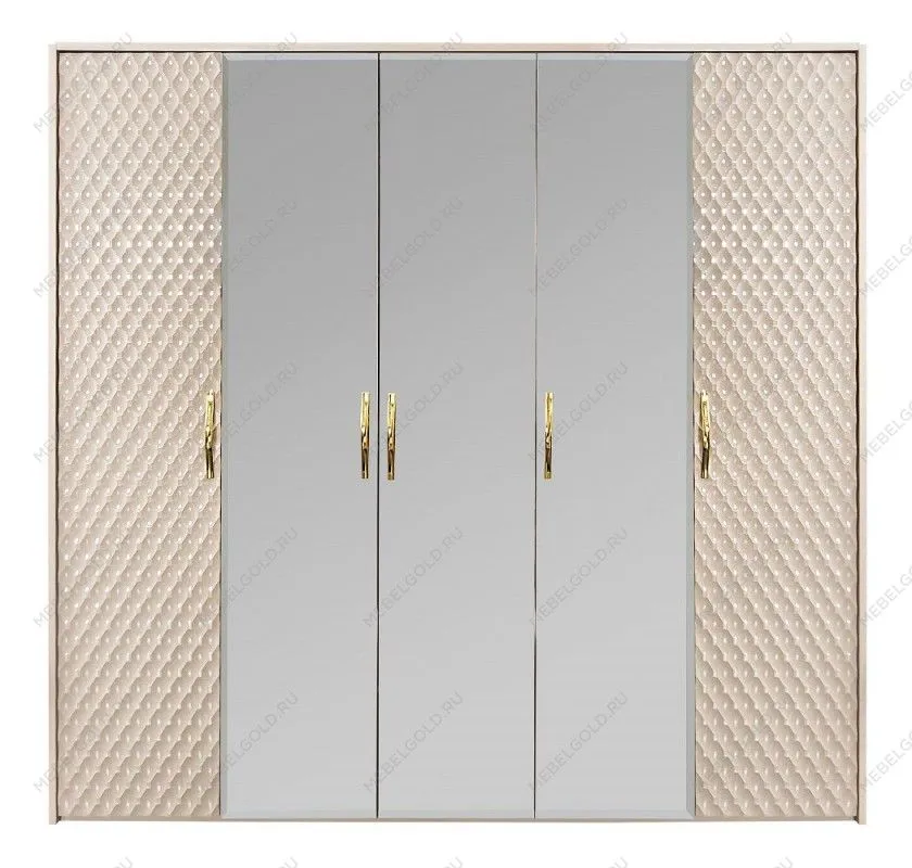 Шкаф Лара 5-дверный бежевый глянец | изображение 1