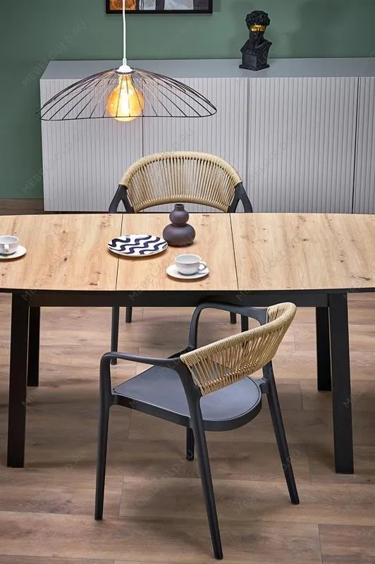 Стол обеденный Halmar BARRIL 130 (дуб артизан/черный) | изображение 12