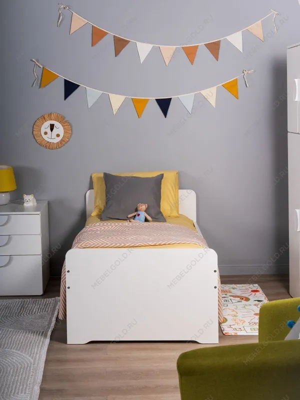 Кровать детская Пикси 80x160, белая (робкий подснежник) | изображение 1