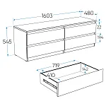 МАЛЬТА комод ИКЕА / IKEA 4 ящика 160х54 белый | изображение 4