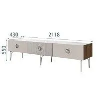 Тумба телевизионная 2.1м Bogemia Woodline Fi (Шелк) (Novabuk/Хром) БМТ-2[10]