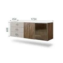 Комод 1.6м Bogemia Woodline Fly Wood Fi (Шелк) (Novabuk/Хром) БМКМ-4[5][10]