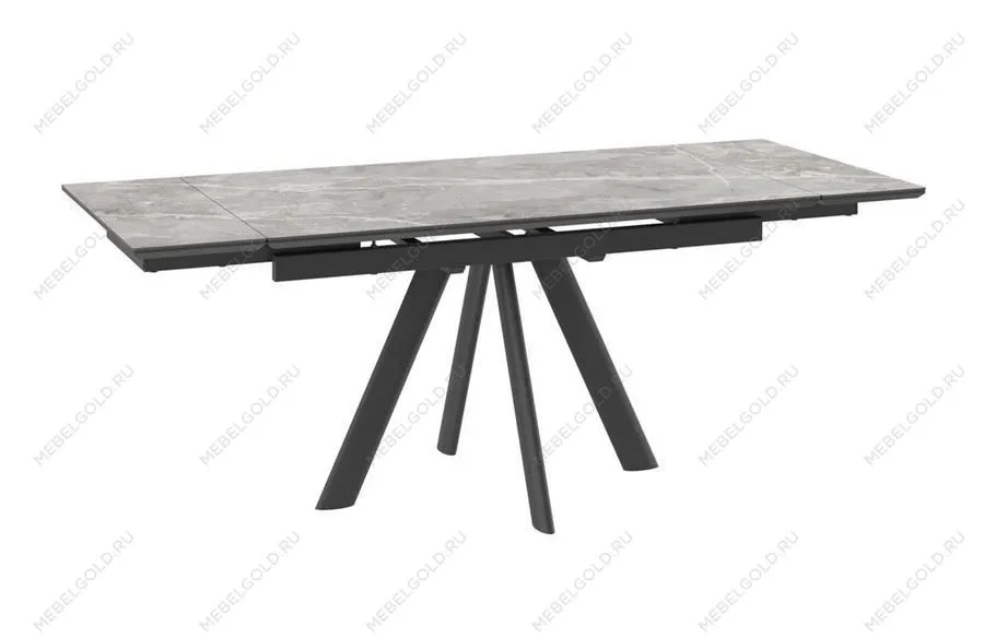 Стол с керамическим покрытием Джейтон-140 (Stone grey st cer/черный) 140(30+30)х85 | изображение 1