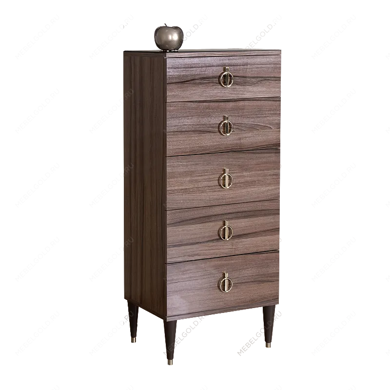 Комод узкий Римини (Орех империя/Серебро) РМКМ-2