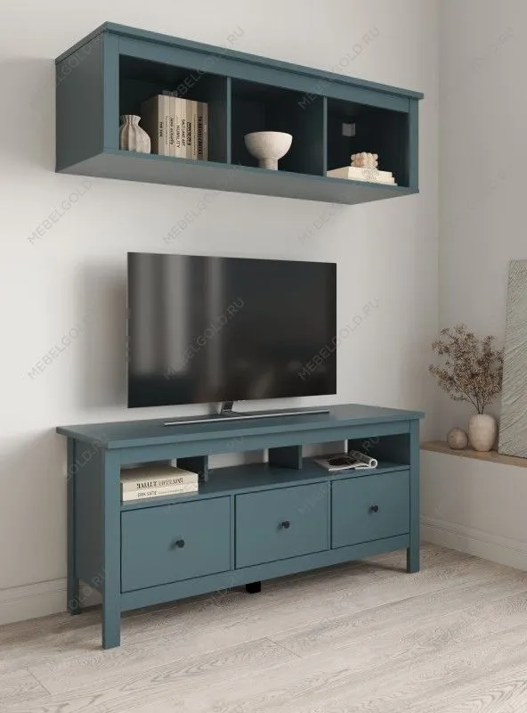 Полка навесная Сага, 3 секции, темно-бирюзовая | изображение 3