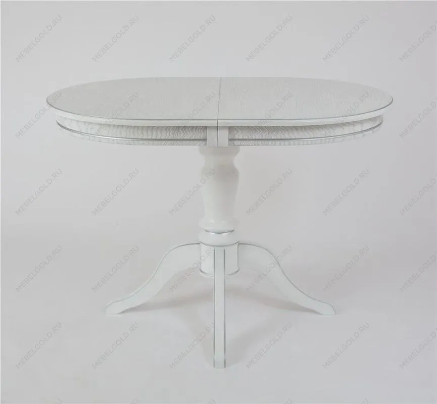 Стол Капелла (цвет Белый/патина серебро/шпон дуб) | изображение 1