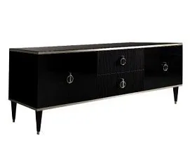 Тумба под телевизор Римини СОЛО (Черный/Серебро) РМТ-3(s)