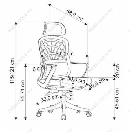 Кресло компьютерное Halmar VESUVIO 2 (корица/серый/белый) | изображение 2