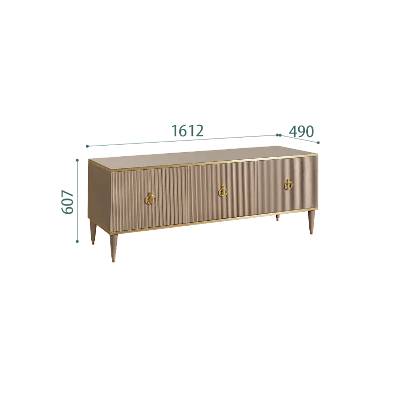 Тумба под телевизор (3 двери) Римини СОЛО (Мокка/Золото) РМТ-2(s)