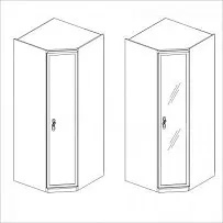 Мишель секция угловая без зеркал белый матовый