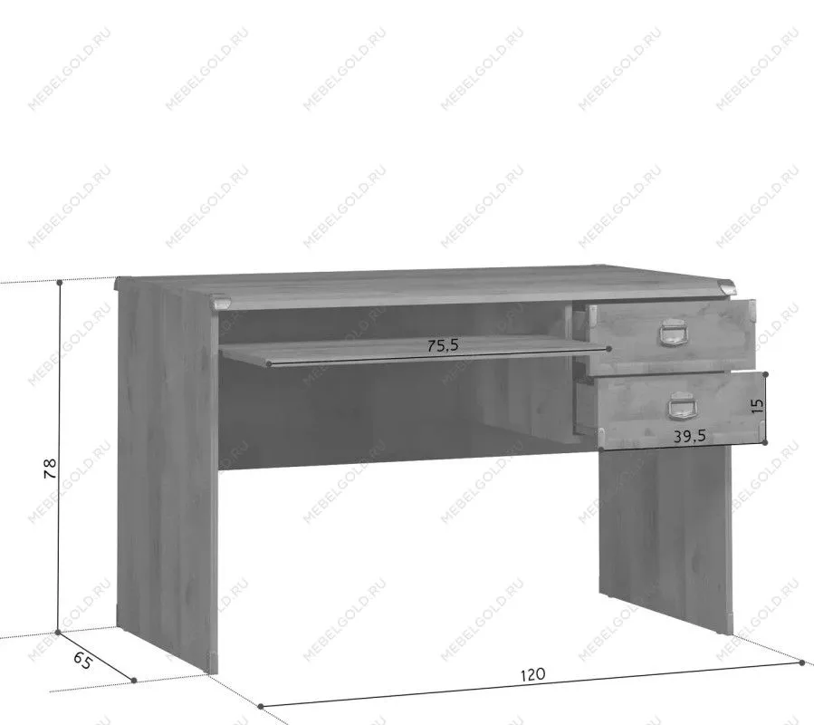 Стол письменный Индиана JBIU2S дуб саттер - Выставка м. Марьина роща | изображение 2