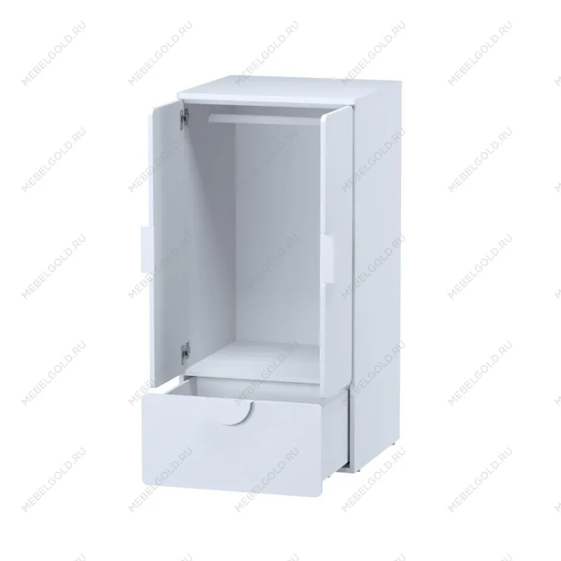 ПИКСИ шкаф распашной с 2 дверьми, полкой и ящиком 60х57х123, робкий подснежник | изображение 2