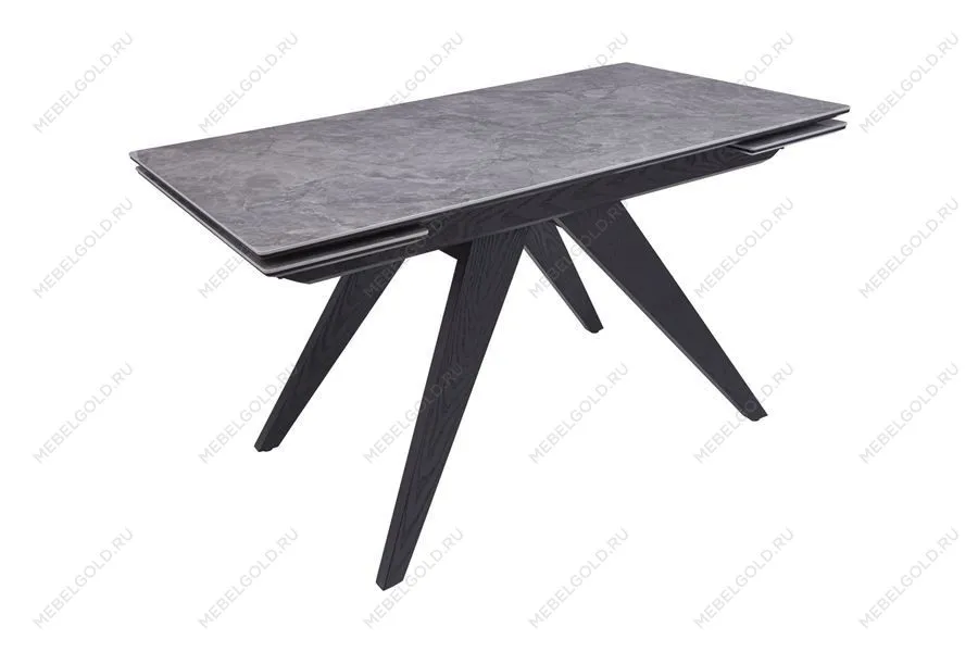 Стол Невада керамика (1400*800+300+300/керамика Baolai/цвет ножек и подстолья Черный) | изображение 1