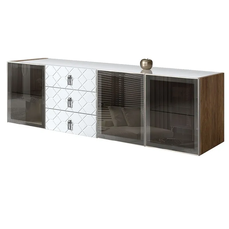 Комод 2.1м Bogemia Woodline Fly Fa (Белый) (Lakobel/Хром) БМКМ-5[5]