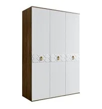 Шкаф 3-х дверный Bogemia Woodline Fa (Белый/Золото) БМШ2/3