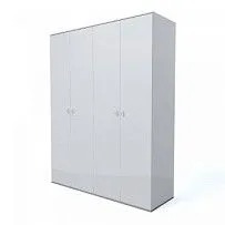 Шкаф 4-х дверный Римини (Белый/Серебро) РМШ2/4