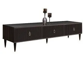 Тумба под телевизор 3 ящика Римини СОЛО (Орех империя/Серебро) РМТ-4(s)[10]