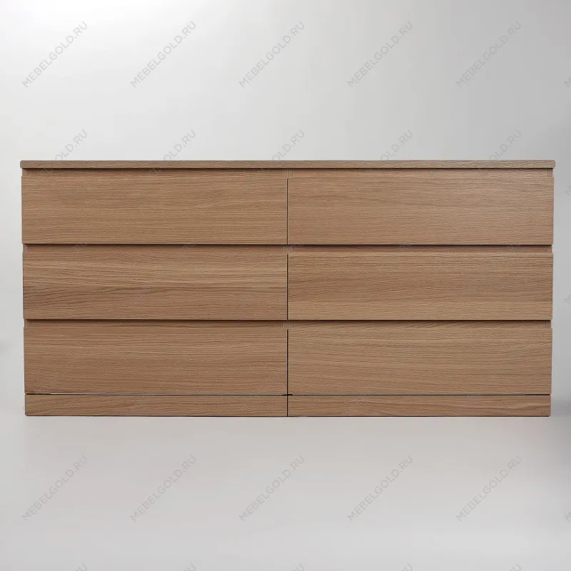 Комод Варма, 6 ящиков, горизонтальный, 160х78х40 см, шпон натурального дерева, дуб беленый | изображение 13