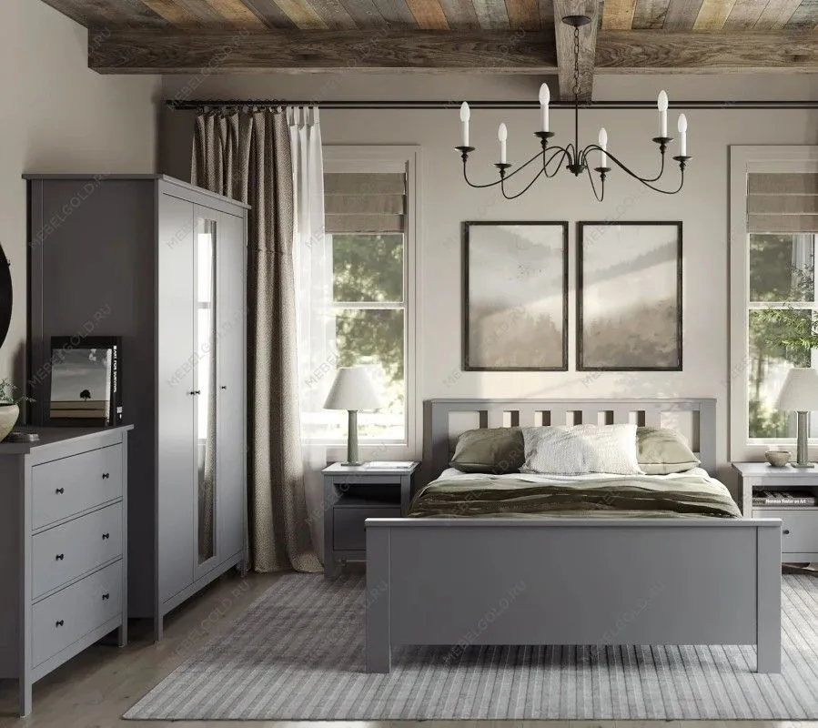 САГА шкаф 3 двери с зеркалом серый | изображение 5