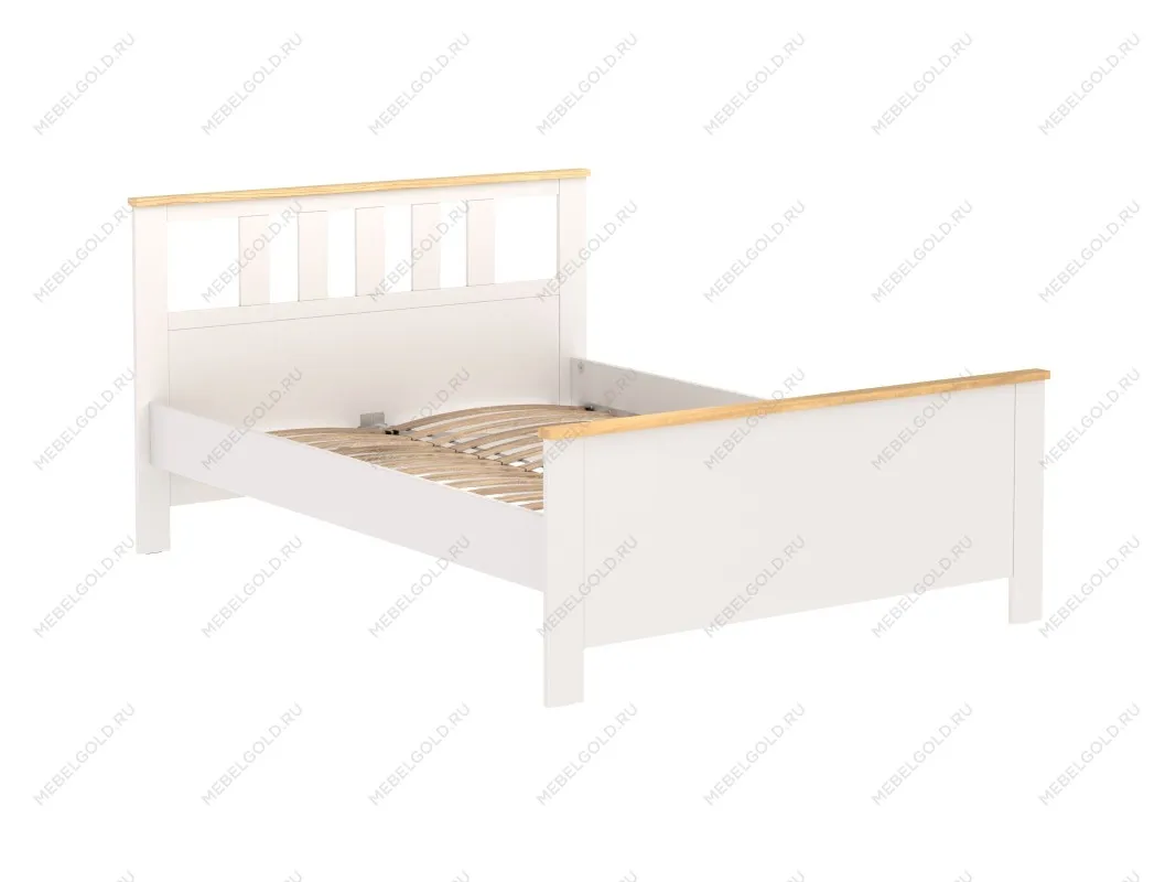 Кровать двуспальная Сага, 140х200 см, белая/ясень | изображение 11