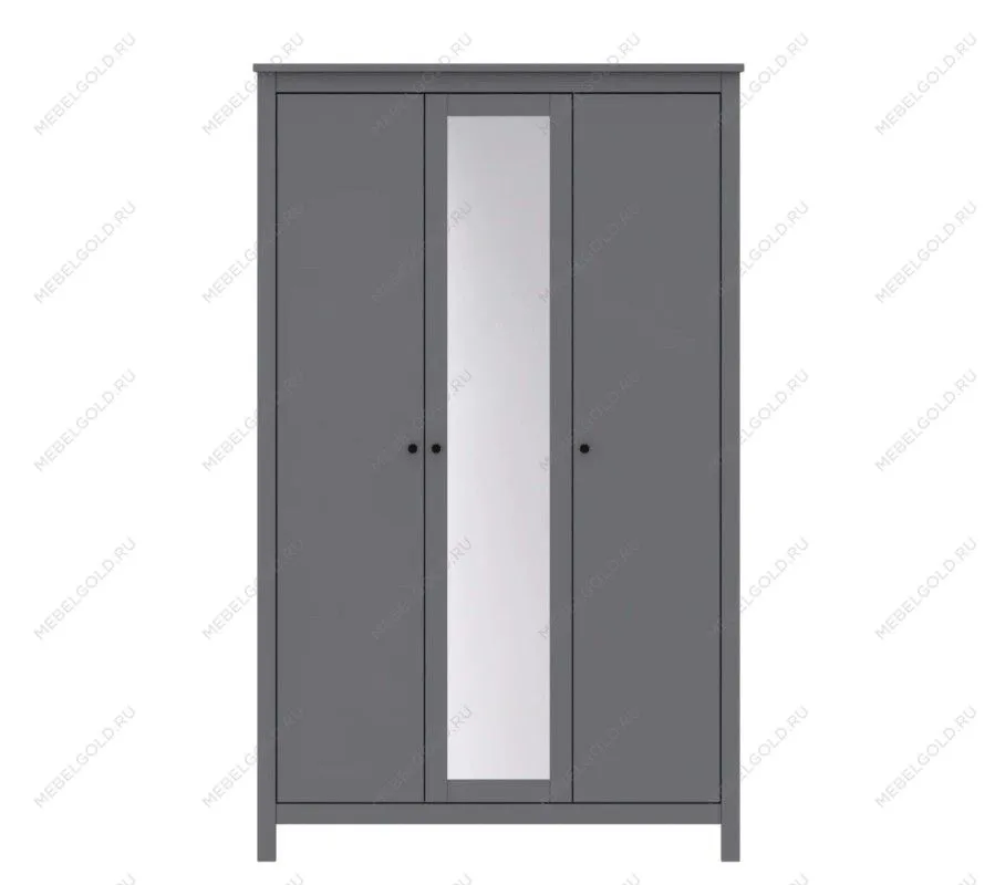 САГА шкаф 3 двери с зеркалом серый | изображение 1